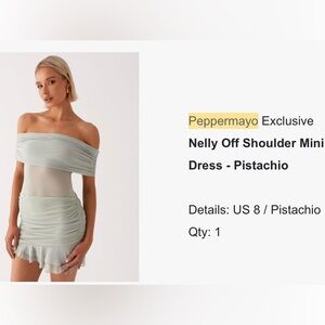 Peppermayo One Shoulder Dress - Light Green
